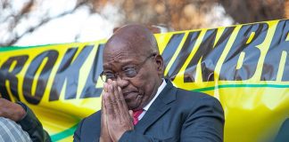 Former President Jacob Zuma is addressing his supporters