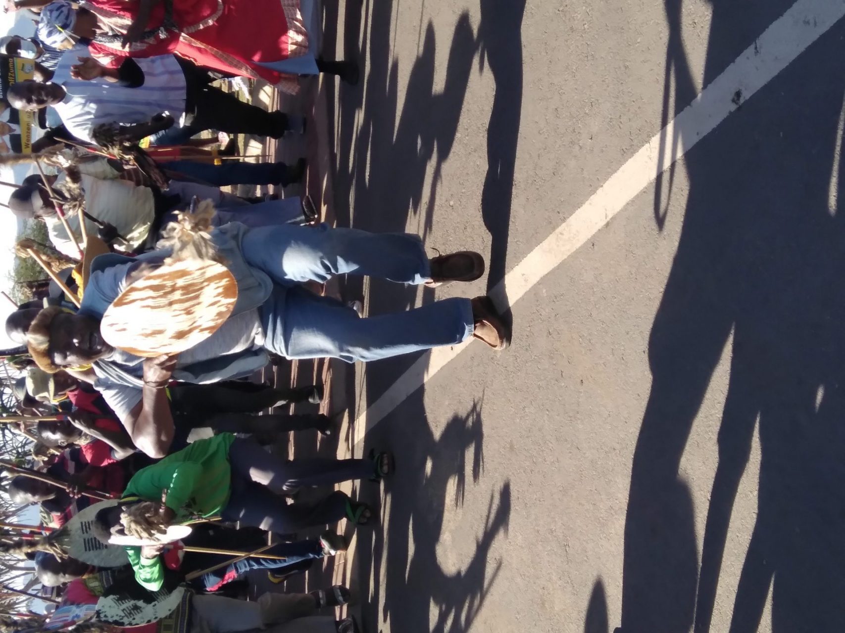 amabutho has been unleashed at the KwaDakwadunuse homestead to assist the ex-MK soldiers who are on guard at the eNkandla homestead to prevent police from arresting Zuma. Image: Sandile Motha.