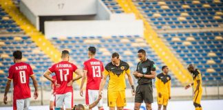 Kaizer Chiefs’ CAF Champions League title hopes went up in smoke after Amakhosi were convincingly thrashed 3-0 by Egyptian powerhouse Al Ahly at the Mohamed V Stadium last night. Image: Kaizer Chiefs Twitter.