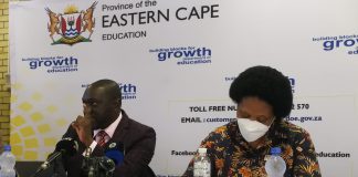 Eastern Cape Education MEC Fundile Gade with the Department HoD Dr Naledi Mbude addressing the provincial school readiness