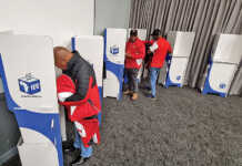 Voters cast ballots during the elections.