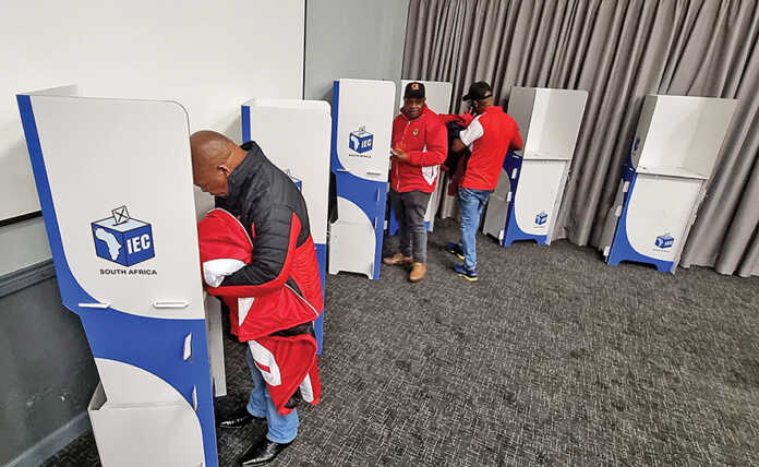 Voters cast ballots during the 2024 elections.