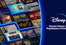 Disney+ app displayed on a television screen