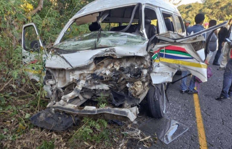 Minibus packed with over 40 learners crashes into stationary car