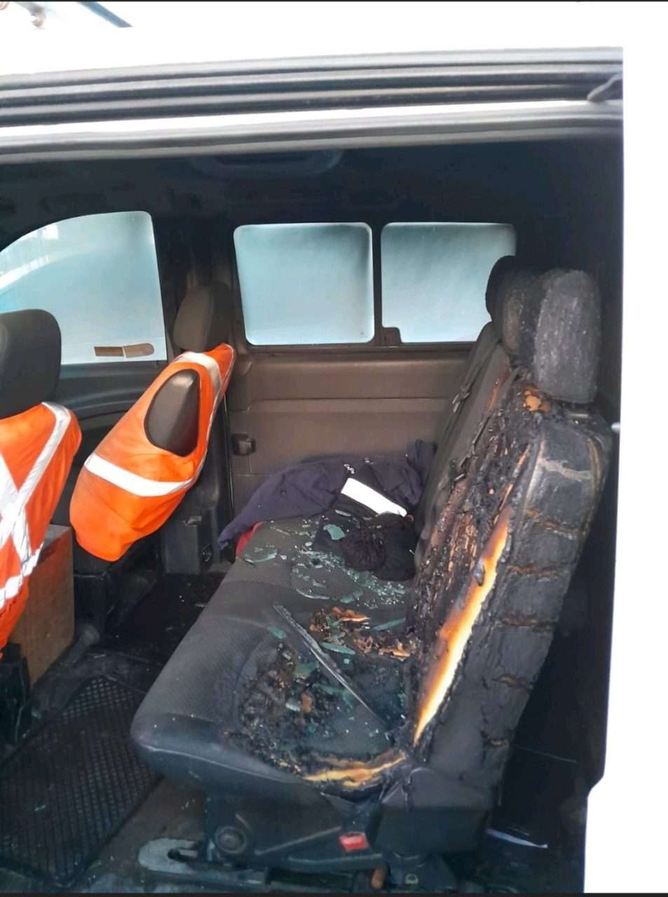 Eskom vehicle torched