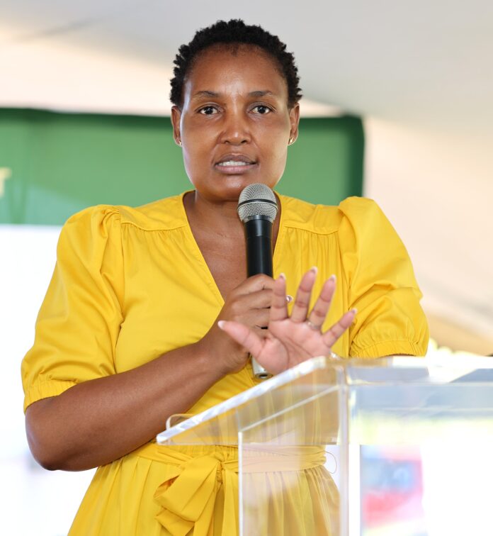 Minister Thembi Simelane hangs over house in Soweto.
