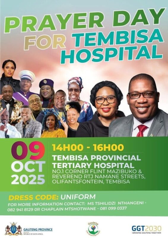 DA Gauteng leader Solly Msimanga has condemned Gauteng premier Panyaza Lesufi and the ANC for allegedly organising a Prayer Day for Tembisa Hospital.