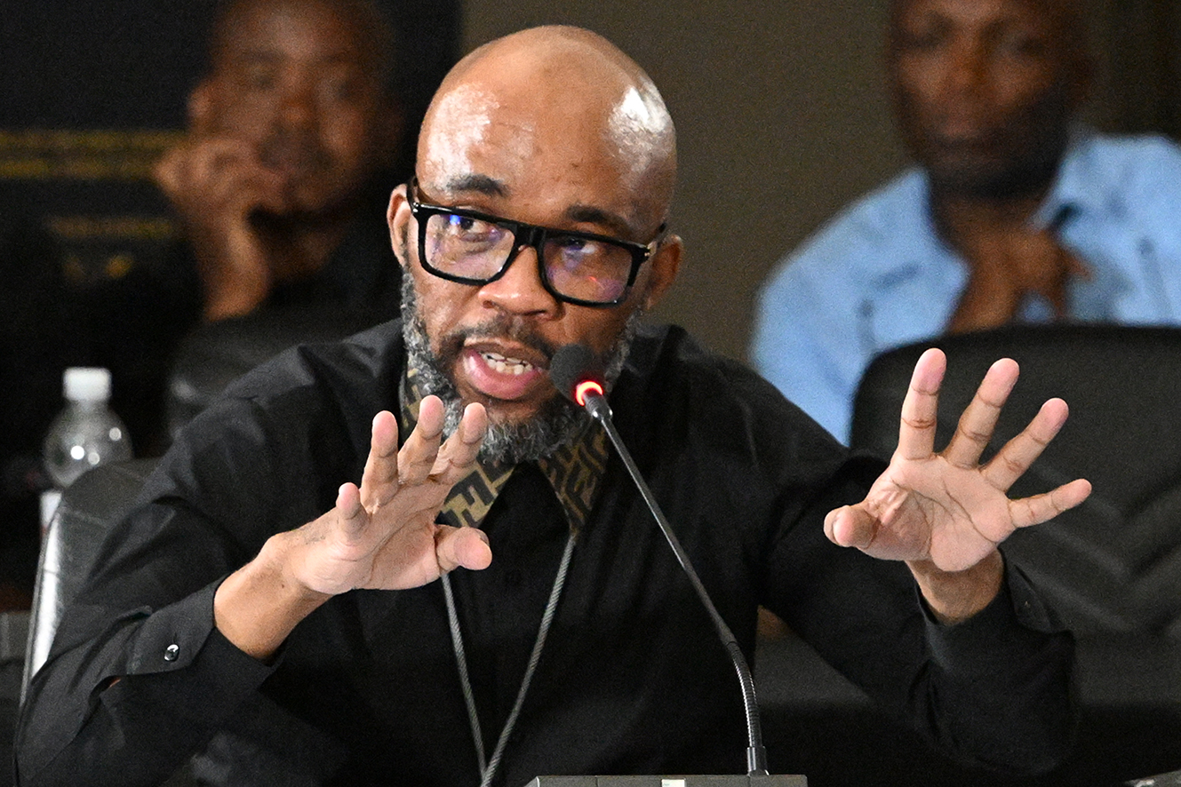 Cat Matlala at the parliamentary inquiry into police crime