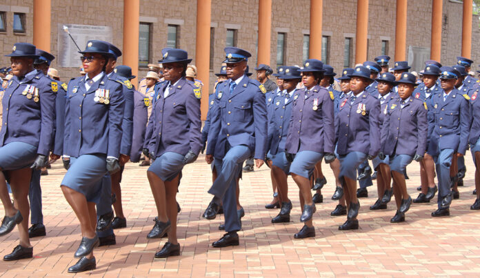 Ceremonial guard marches during the State of the Province Address in Mbombela