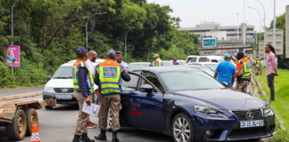 JMPD officers with motorists