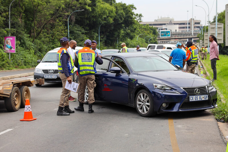 JMPD officers with motorists
