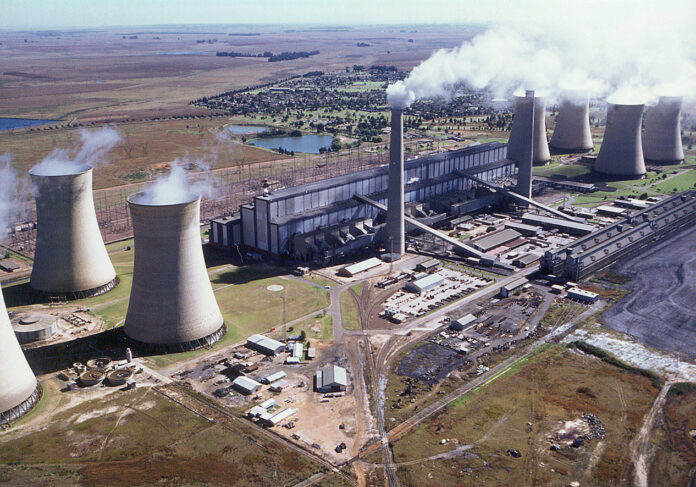 Aerial view of Eskom power plant.