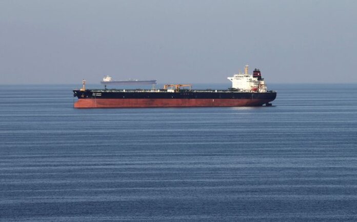 Oil tankers navigating the Strait of Hormuz