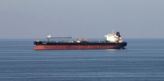 Oil tankers navigating through the Strait of Hormuz