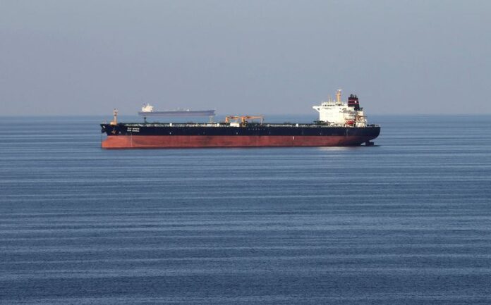 Oil tankers navigating through the Strait of Hormuz
