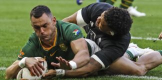 Boks level Rugby’s Greatest Rivalry Test with hard-fought win over All Blacks Rugby players on the ground