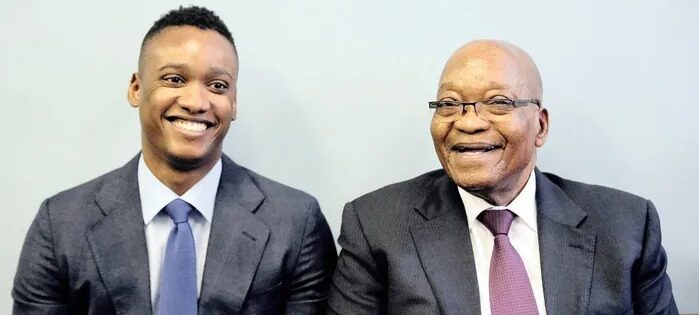 MK Party's new first deputy president, Duduzane Zuma and his father and former president Jacob Zuma, Siphiwe Sibeko/Reuters