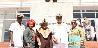 Maurice Vivian Kok and members of the SA Navy