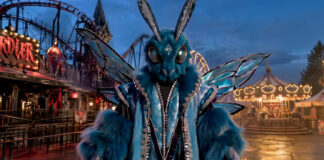 A detailed Mosquito character costume made by Hollywood Costumes for The Masked Singer South Africa stage.