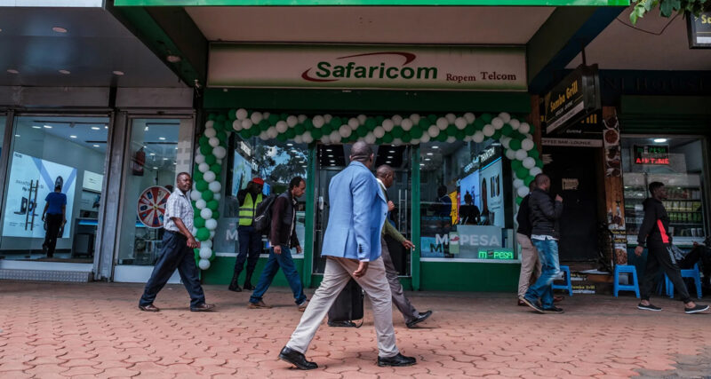 Safaricom logo and mobile network setup driving Vodacom fintech growth