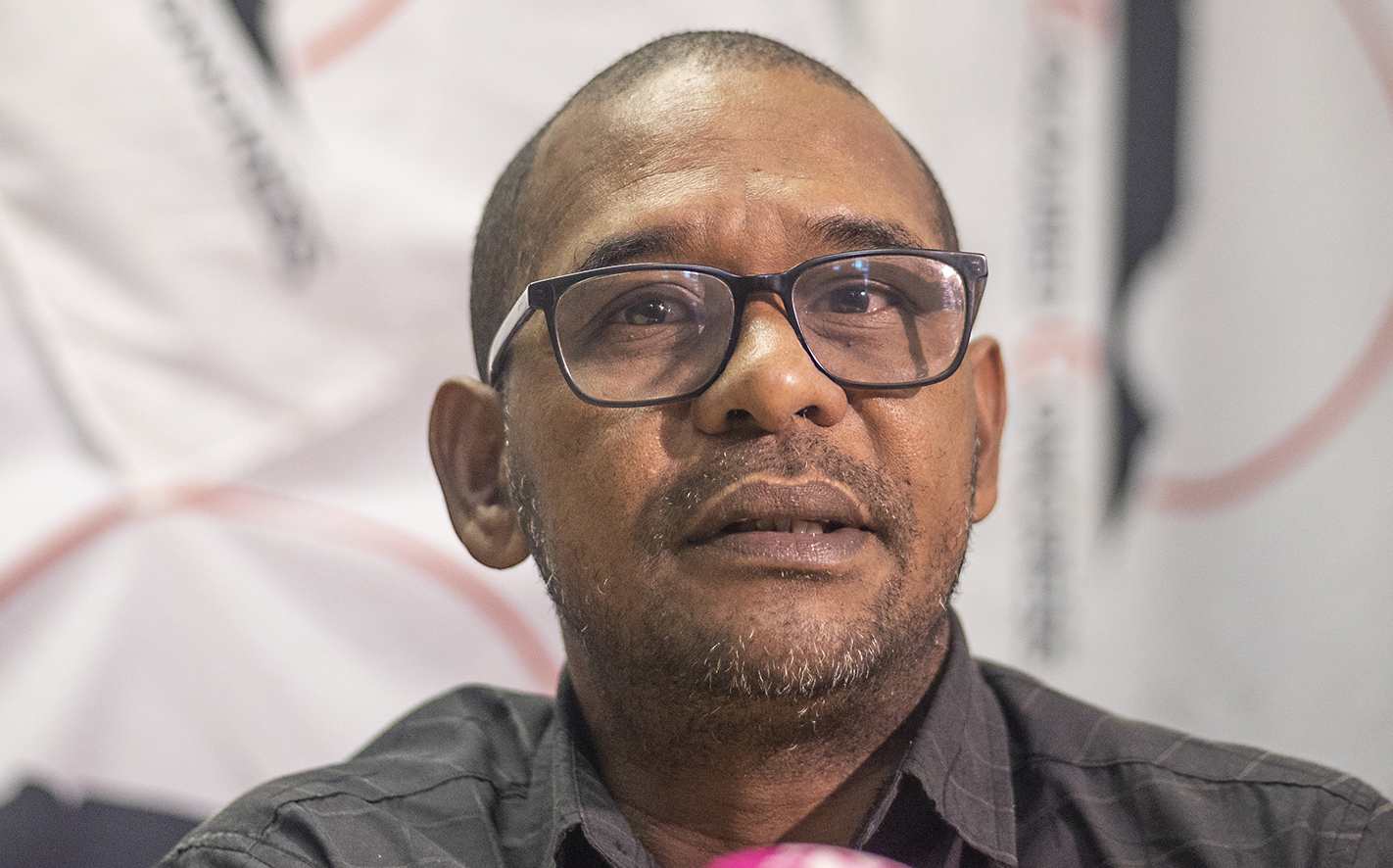 MP Fadiel Adams during a media briefing.