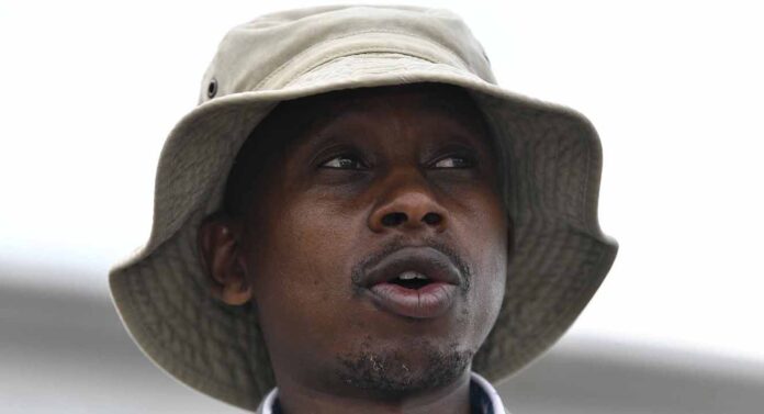 Former ANC Youth League deputy president Andile Lungisa addressing supporters in Motherwell