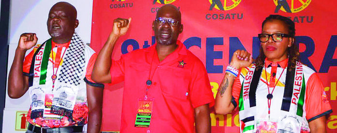 Cosatu president Zingiswa Losi and deputy president Mike Shingange