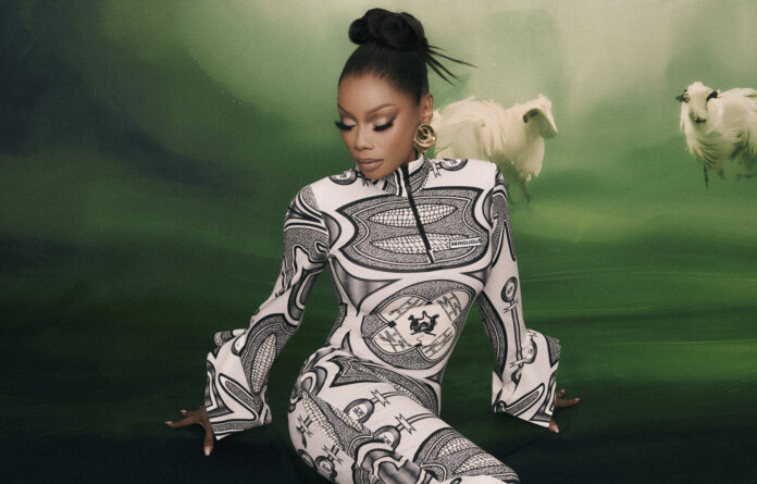 Bonang Matheba in a Thebe Magugu garment
