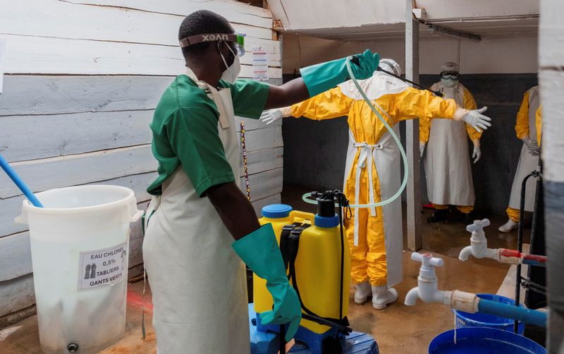 Moving target: Congo’s North Kivu province becomes new Ebola hotspot A nurse disinfects himself after treating an Ebola patient at the Kitatumba Ebola treatment center in Butembo, North Kivu province.