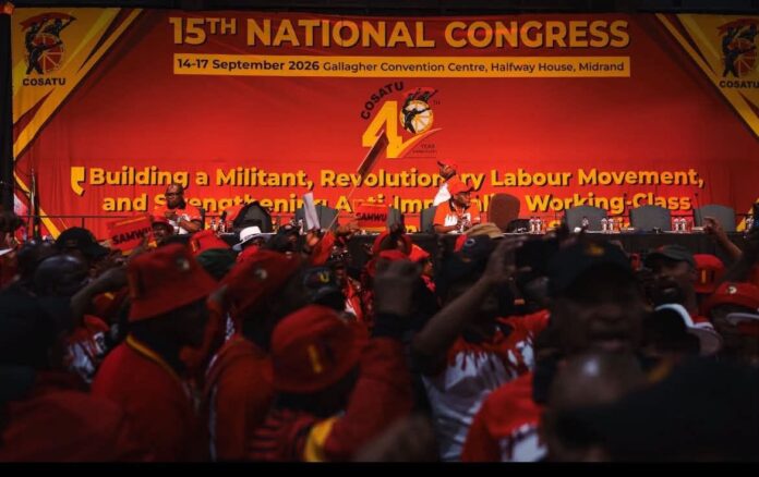 Crowd image from Cosatu congress