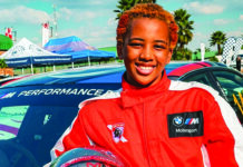 Redefining heritage, one lap at a time South African teenager Vatiswa Mokhonoana posing in her racing gear