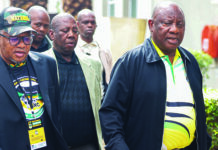 President Cyril Ramaphosa delivering an address