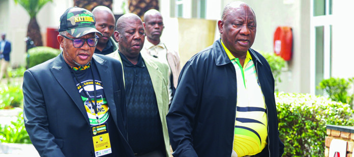 President Cyril Ramaphosa delivering an address