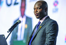 International Relations Minister Ronald Lamola addressing a diplomatic event on SA-US trade and critical minerals
