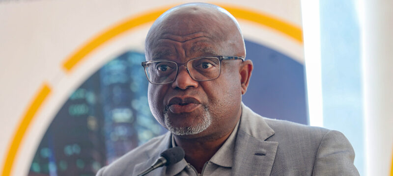 Johannesburg Executive Mayor Dada Morero speaking at the Honeydew Electricity Imbizo at Ruimsig Stadium