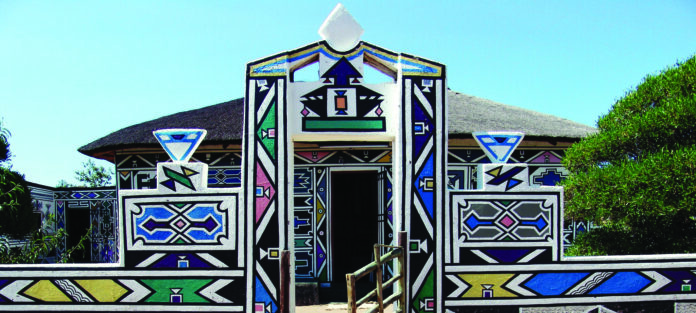 Dilapidated structures at the Botshabelo Ndebele Cultural Village near Middelburg, Mpumalanga