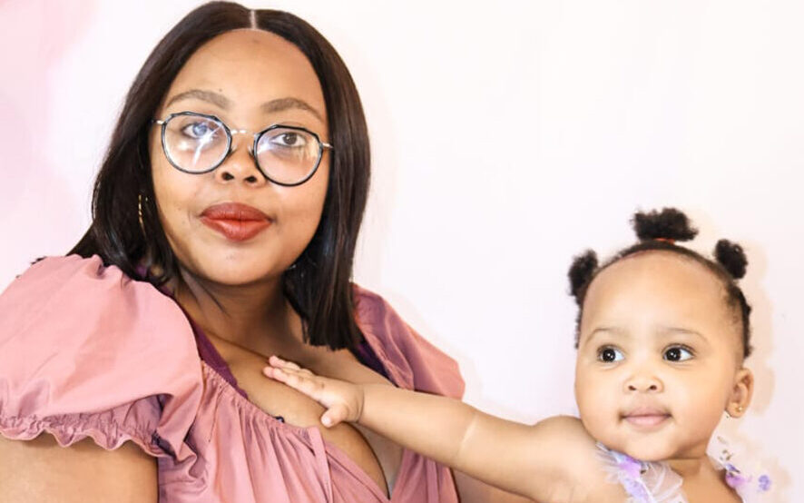 Naledi Rapuleng held by her mother Thope Rapuleng