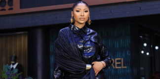 Actress and media personality Enhle Mbali Mlotshwa posing for a portrait.