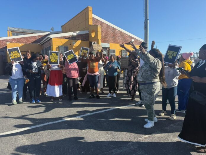 The warning followed a march through Brown’s Farm on Wednesday before residents packed Ruth First Community Hall in Sinqolamthi Street for a community meeting over safety, sanitation, electricity, roads, refuse collection and crime.
