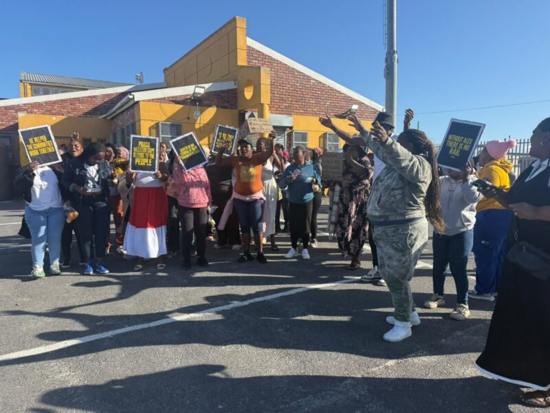 The warning followed a march through Brown’s Farm on Wednesday before residents packed Ruth First Community Hall in Sinqolamthi Street for a community meeting over safety, sanitation, electricity, roads, refuse collection and crime.