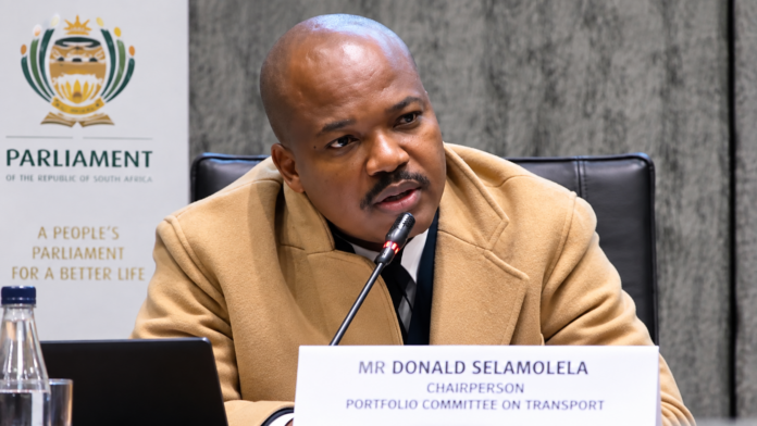 Portfolio Committee on Transport chairperson Donald Selamolela
