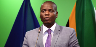 FILE: South Africa's Minister of International Relations and Cooperation Ronald Lamola speaks during a press conference with his German counterpart at the Federal Foreign Office in Berlin, Germany, April 13, 2026. /CFP