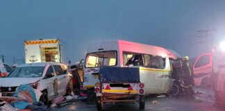 Crash scene on N1 in Western Cape.