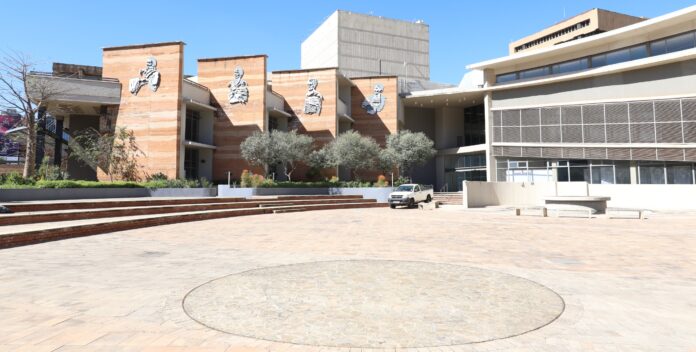 Exterior view of the Women's Living Heritage Monument at Lilian Ngoyi Square in Pretoria