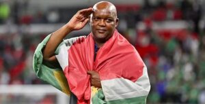 Pitso Mosimane with SA Flag