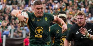 Rassie Erasmus makes 13 changes to Springbok squad for Wallabies Test Jasper Wiese in full flight with the ball