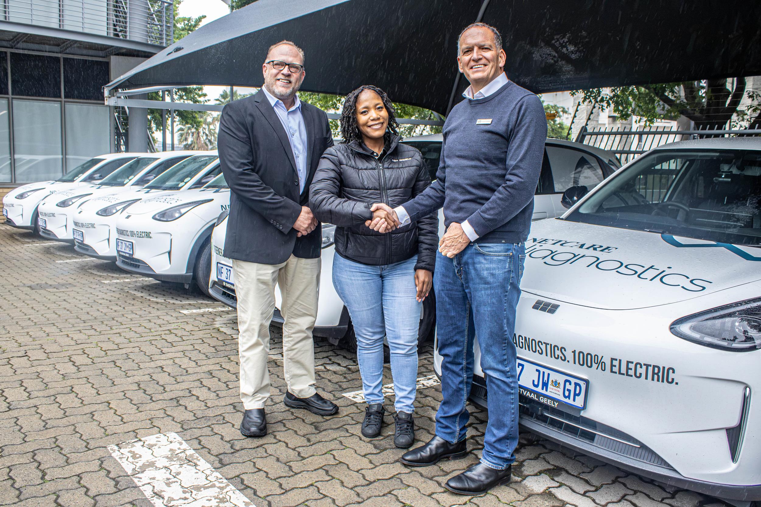 Netcare and Geely E2 EV handover