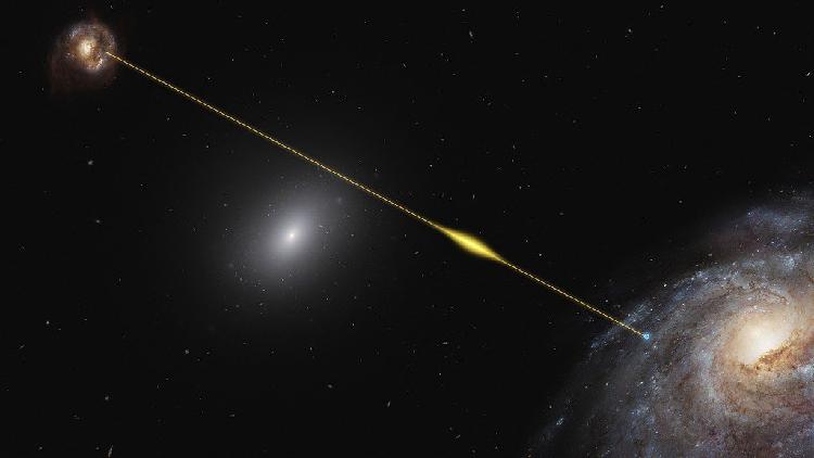 Illustration of a source within a galaxy emitting the FRB 181112. /VCG