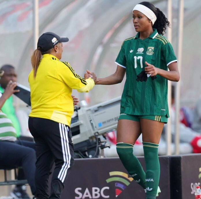 Banyana coach congratulates striker Ronnel Donnelly