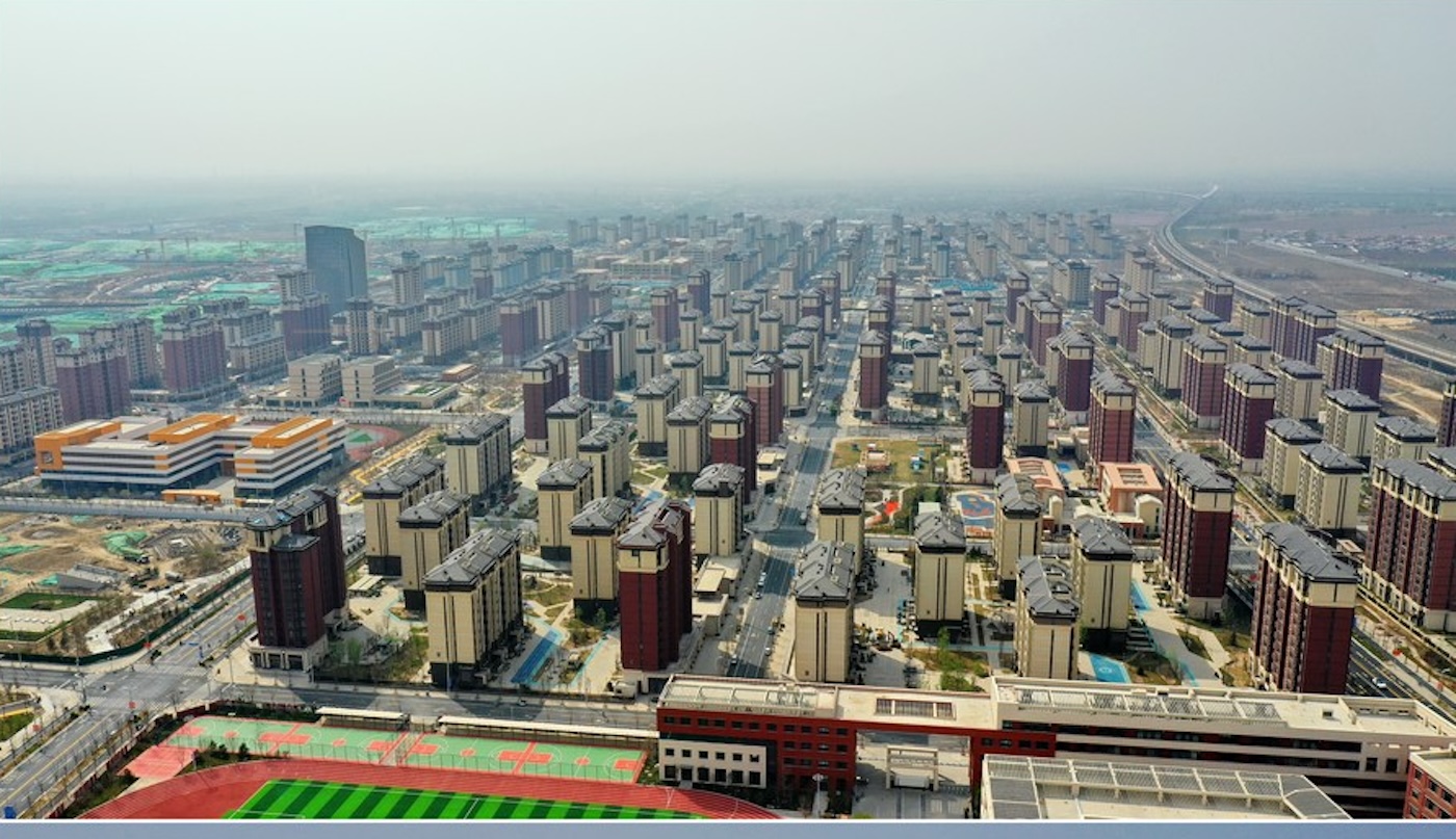 An aerial view of the Rongxi area on March 31, 2023